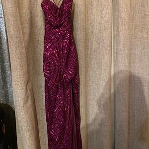 Sequin Ruched Sweetheart Prom Gown